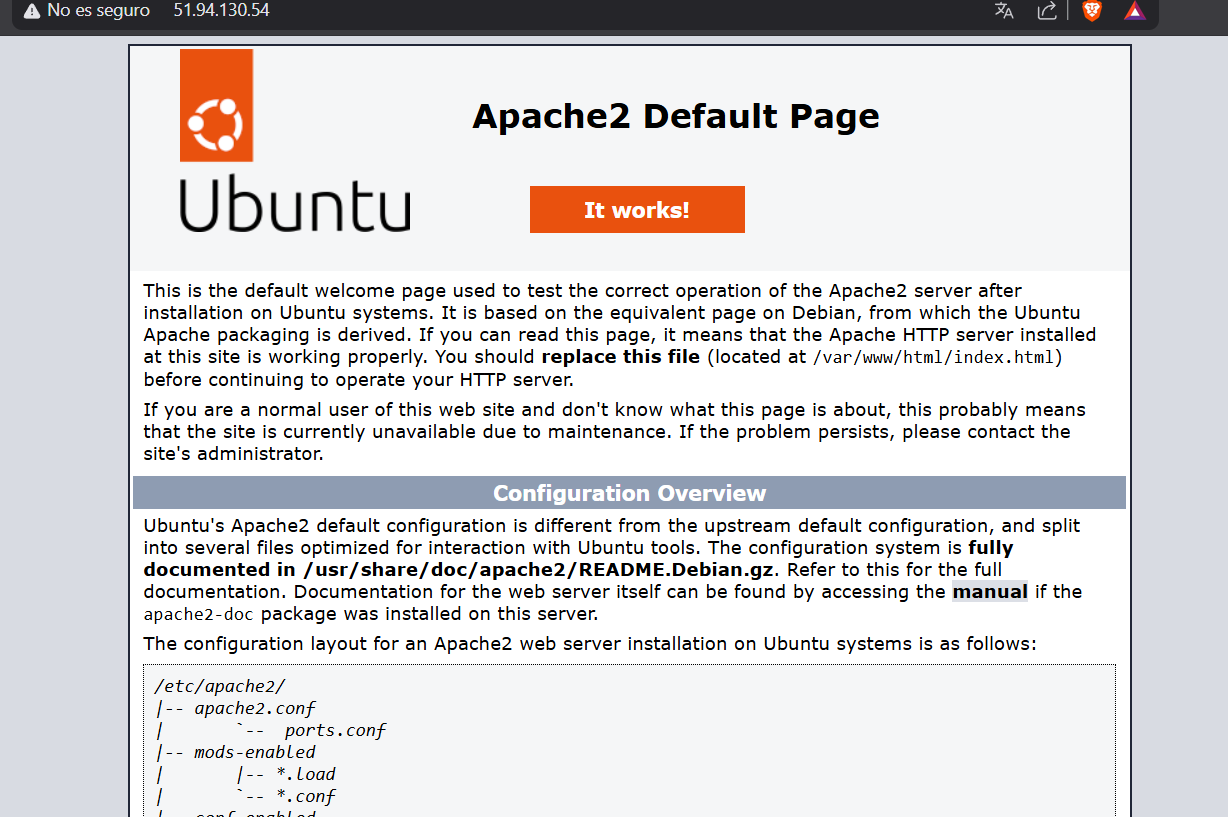 Página de prueba Apache